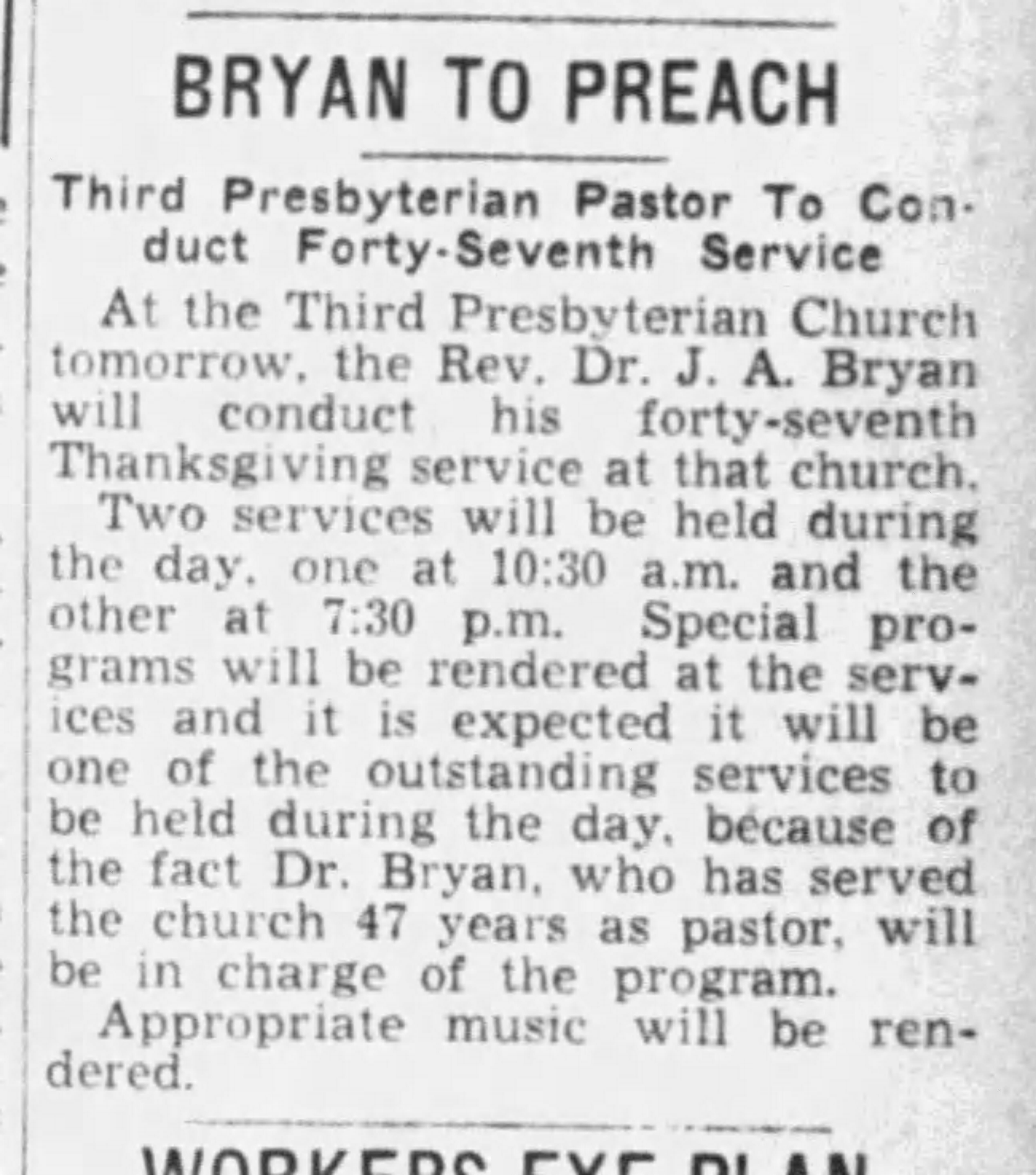 Bryan To Preach